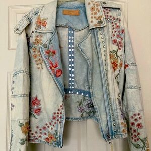 Denim embroidered jacket